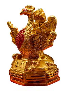黄铜朱雀摆件圣兽招财四方朱雀客厅卧室铜制家居工艺摆件