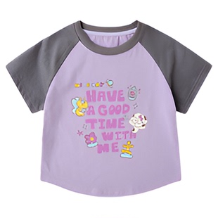 【7A纯棉抑菌】嘟嘟家女童T恤儿童短袖夏季宝宝上衣多巴胺童装a类