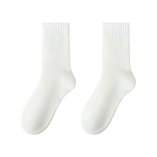 巨厚羊绒袜子男款秋冬中筒袜加绒加厚羊毛袜男保暖长袜睡眠地板袜