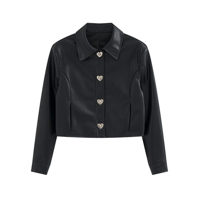 皮衣短款皮衣设计感2023秋季新款