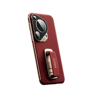 适用华为Pura70ultra旋转腕带支架手机壳星芒纹p70/Pro肤感真皮保护套pura70pro超薄皮质潮流女士外壳pura70