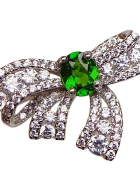 天然透辉石戒指4乘5蝴蝶款