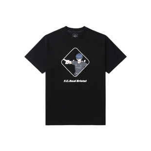 IT F.C.REAL BRISTOL|蓝色监狱联名系列男装短袖T恤新款圆领半袖