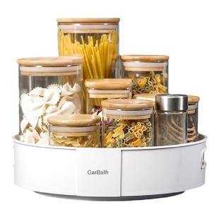 厨房酱油调料瓶收纳旋转置物架多功能杂物收纳护肤品调料瓶置物架