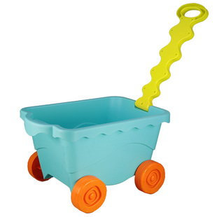 加厚沙滩玩具套装推拉车铲子和桶沙漏儿童拖车海滩挖沙玩沙子工具