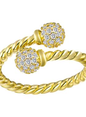 很时髦的双球球戒指混搭超好看