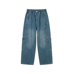 PP星球原创童装儿童加柔水洗棉质软牛仔裤男孩春款百搭长裤中大童