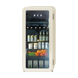 HCK哈士奇冰吧墩墩吧2.0冷冻冷藏柜家用客厅小型饮料小复古冰箱
