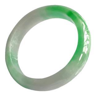 缅甸老坑冰糯种白底青翡翠手镯满果绿辣阳绿飘花真玉石手镯子女款