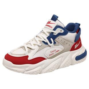 回力女鞋2026春季新款高帮老爹鞋厚底增高软底减震网面运动鞋女款