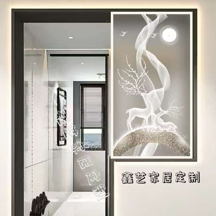 新款艺术钢化玻璃卫生间半墙隔断小户型客厅屏风入户鞋柜现代简约
