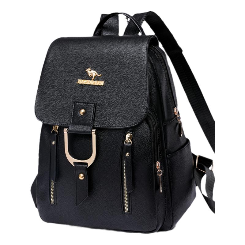 软皮双肩包女2025新款时尚高级感女包大容量轻便旅游通勤女士背包