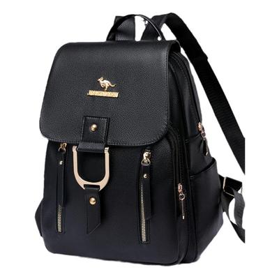 软皮双肩包女2026新款