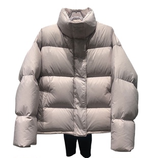 2024秋冬新款95白鸭绒羽绒服女短款立领加厚小个子宽松外套百搭潮
