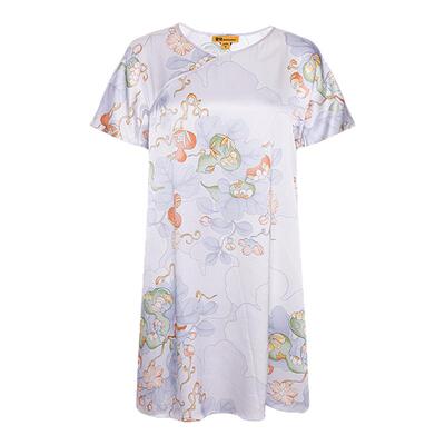 皇锦短袖斜襟领连衣裙HJ21371