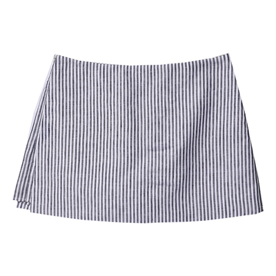 TANG TOWN 自制夏日清凉裙裤色织全亚麻两侧拉链宽松假两件短裤女