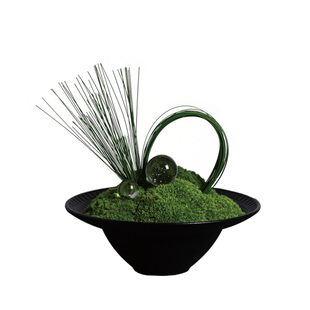 天青苔绿 新中式陶瓷永生苔藓组合 样板房茶几洽谈桌床头柜摆件