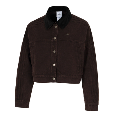 阿迪达斯三叶草纯棉翻领夹克新款