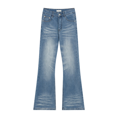 橘子树在哪儿高腰竹节猫须牛仔裤