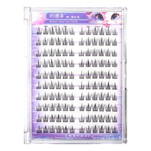 初遇季透明免胶太阳花假睫毛单簇自然分段懒人不用胶水眼睫毛Y12