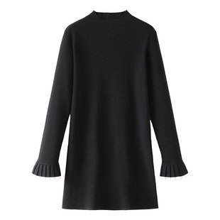 中长款打底衫毛衣女秋冬季新款针织连衣裙女小个子内搭显瘦毛衣裙