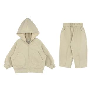 大耳象女童连帽加绒卫衣开衫加绒运动裤冬季新款