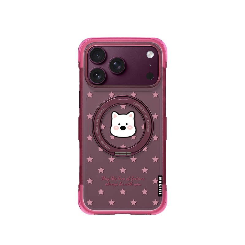 MASFEIL× 星空小狗适用iPhone18Promax手机壳新款ip18磁吸带支架Go5苹果17Pro保护套支点气囊高级感17pm女