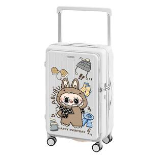 2026新款宽拉杆侧开盖行李箱女小型可爱密码卡通登机旅行箱男24寸