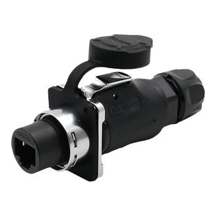 凌科航空插头插座防水LP16-RJ45塑胶插头网络接口金属外壳连接器