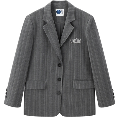 【tombonia联名】乐町商场同款简约宽松绣花标西装外套C2BAF3325