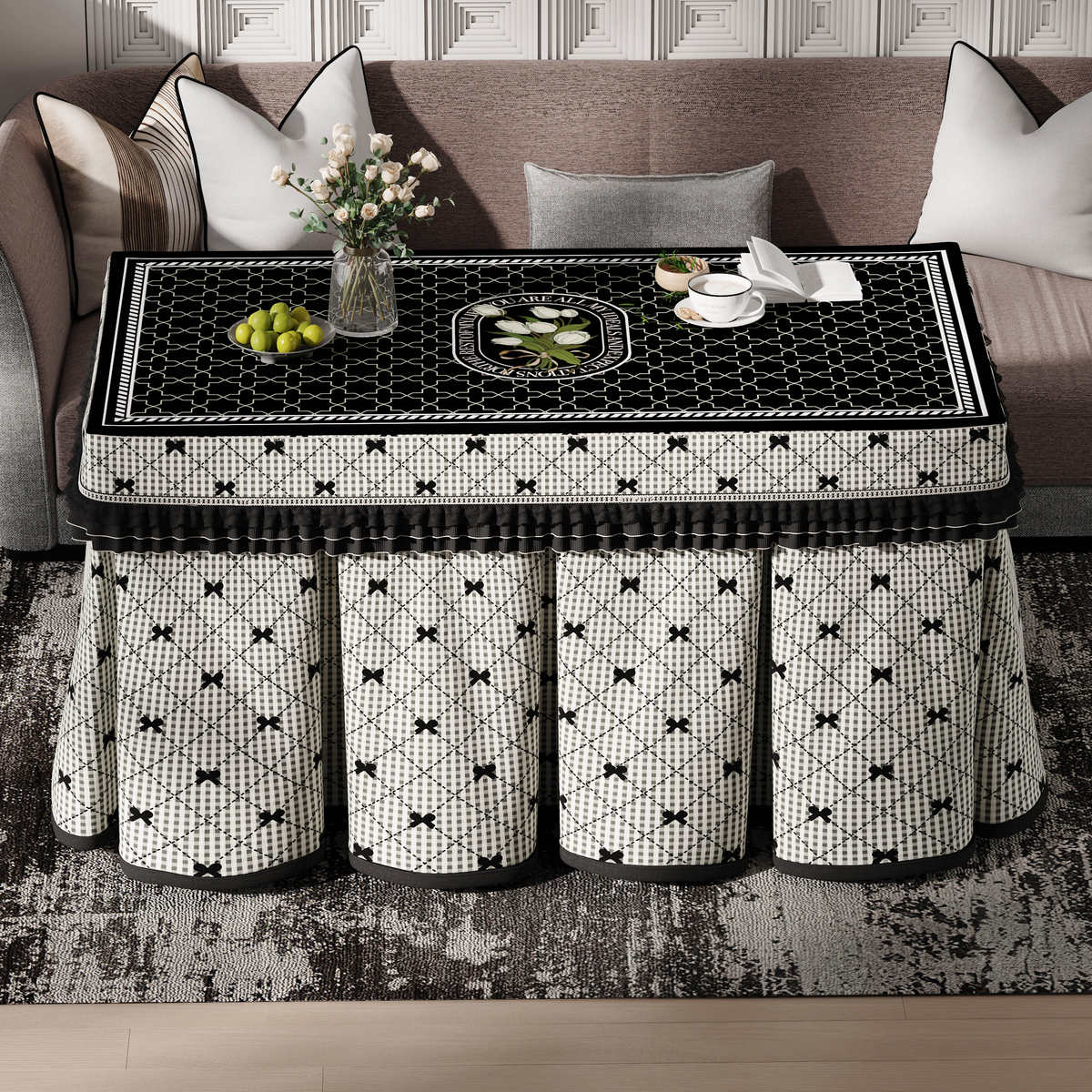 2024新款烤火罩烤火炉电暖桌烤火桌罩套被子正方形取暖桌布电炉罩