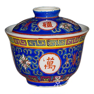 小盖碗景德镇经典万寿无疆小盖碗80年代传统老工艺陶瓷复古茶具