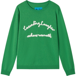 商场同款URLAZH有兰2025冬季新款草绿色羊毛休闲百搭针织毛衣女