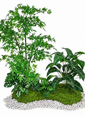 仿真绿植南天竹服装店橱窗造景秋冬造景摆件假绿植高级感创意风