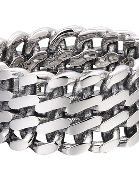 MIWI迷为泰银中性风链条宽食指环