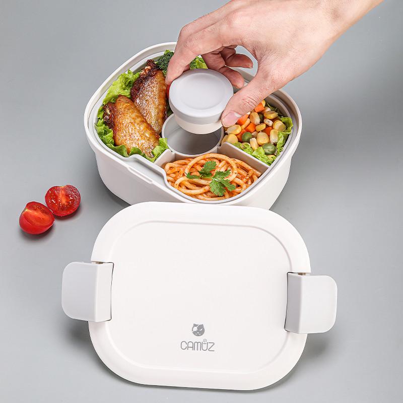 Camuz日式饭盒便当盒 上班族双层分格可微波炉加热密封日式大容量