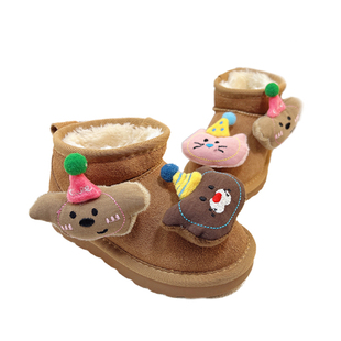 东北儿童雪地靴宝宝男童鞋子冬季女童防滑靴子冬鞋男宝棉鞋亲子款