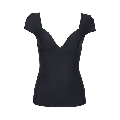 bettychow大V领修身弹力T恤T恤