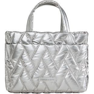 CHARLES&KEITH秋冬女包CK2-30782552-1尼龙菱格云朵包手提托特包