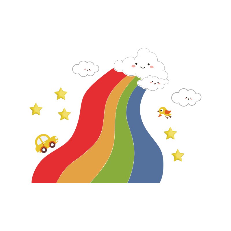 幼儿园彩虹毛毡板墙贴可定制