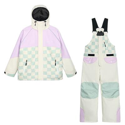 ASHGREEM24新款儿童滑雪服套装加厚衣裤男童防风保暖防水女童大童