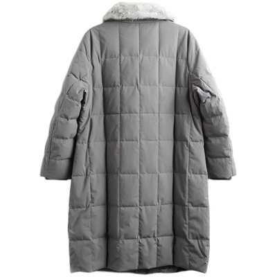 胖太太羽绒服貂毛宽松翻领