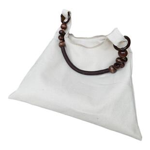 棉麻包包漂漆包女木珠单肩腋下包大容量中式托特包文艺休闲帆布包