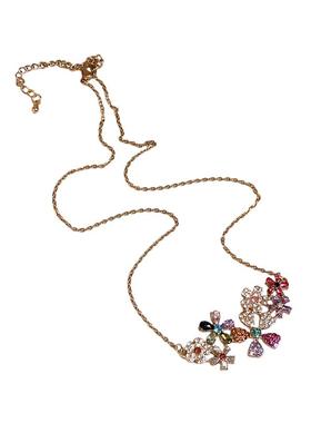 多巴胺彩色锆石花朵项链