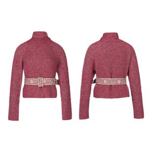 palavas新品浆果絮语高领上衣浆果色针织羊毛短款套头针织衫原创