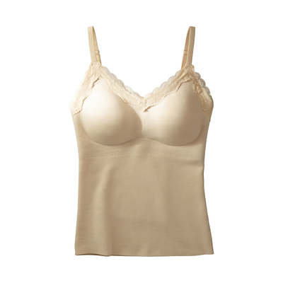 Kbra蕾丝V领保暖加绒背心女