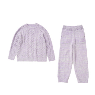 allblu幼岚复古绞花儿童家居服女童男童24秋冬新款亲子睡衣套装