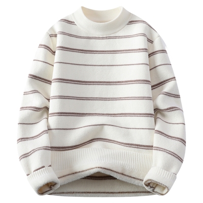 防貂毛针织衫圆领加绒加厚毛衣