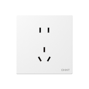 正泰超薄开关插座86型简约风家用墙壁暗装一开五孔哑光X1M菱花白