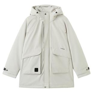 快鱼2025冬男士加厚连帽中长款棉服挺阔有型保暖舒适工装口袋百搭